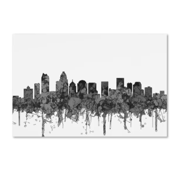 Marlene Watson 'Charlotte NC Skyline BW' Canvas Art, 22x32, Trademark Fine Art, Mfr#: MW00586-C2232GG